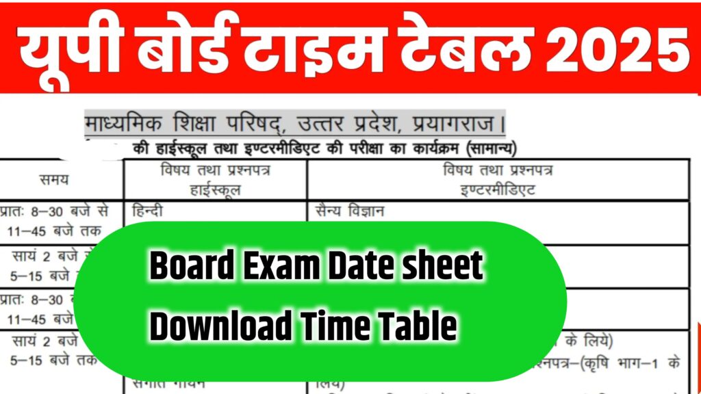 UP BOARD EXAM DATE 2025