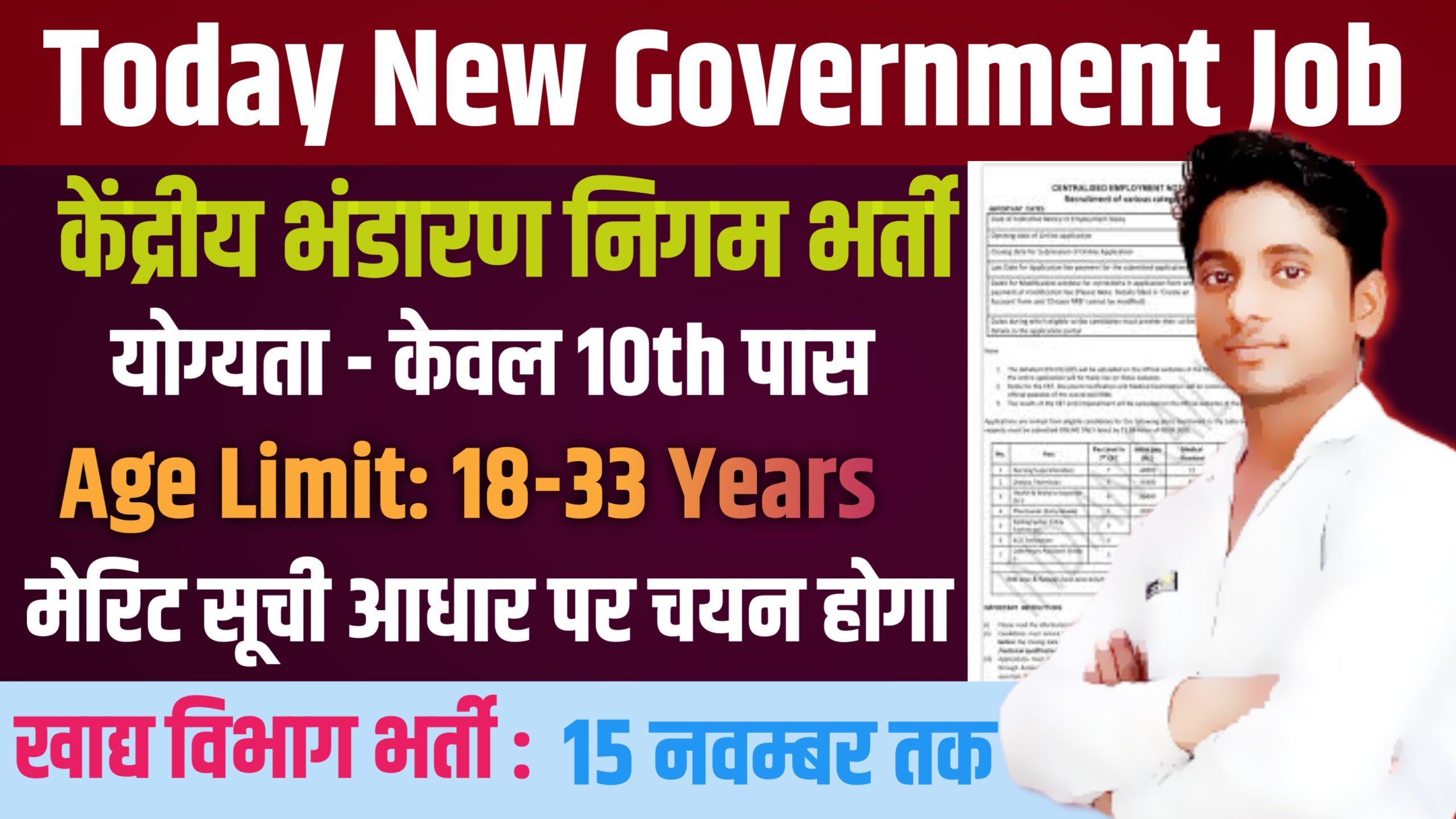 Food Department Onlion Bharti 2025