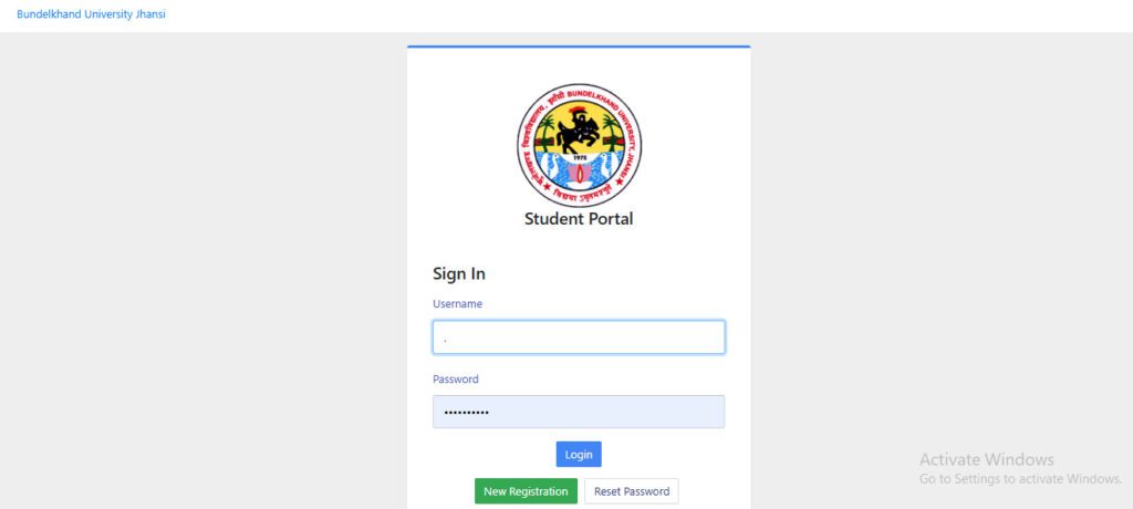 Bu Jhansi Exam Form Online
