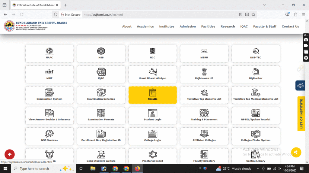BU Jhansi Semester Result