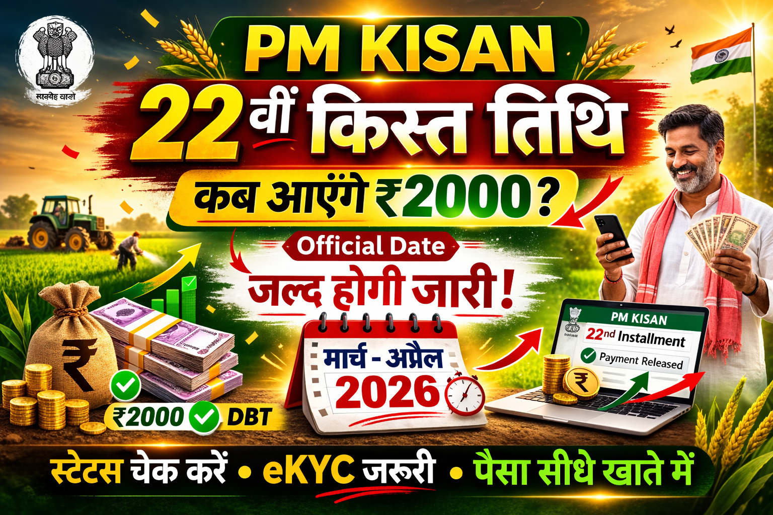 PM Kisan 22वीं किस्त 2026