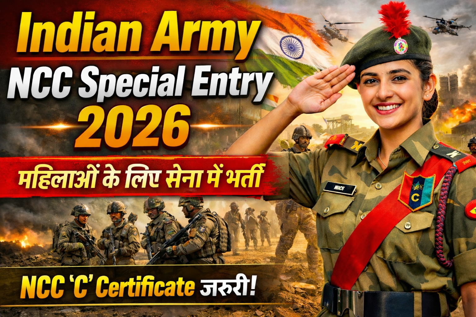 Indian Army NCC Special Entry For Female
