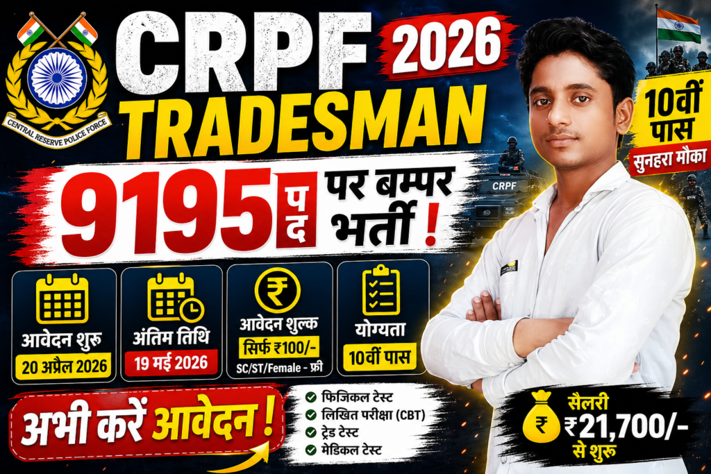 CRPF Tradesman Recruitment 2026