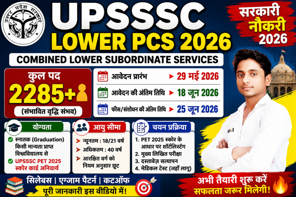 UPSSSC Lower PCS New Vacancy
