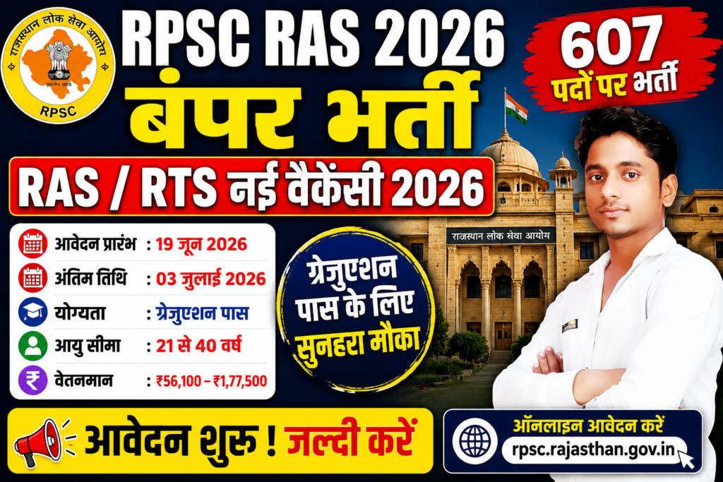 RPSC RAS Recruitment 2026 : Age Limits
