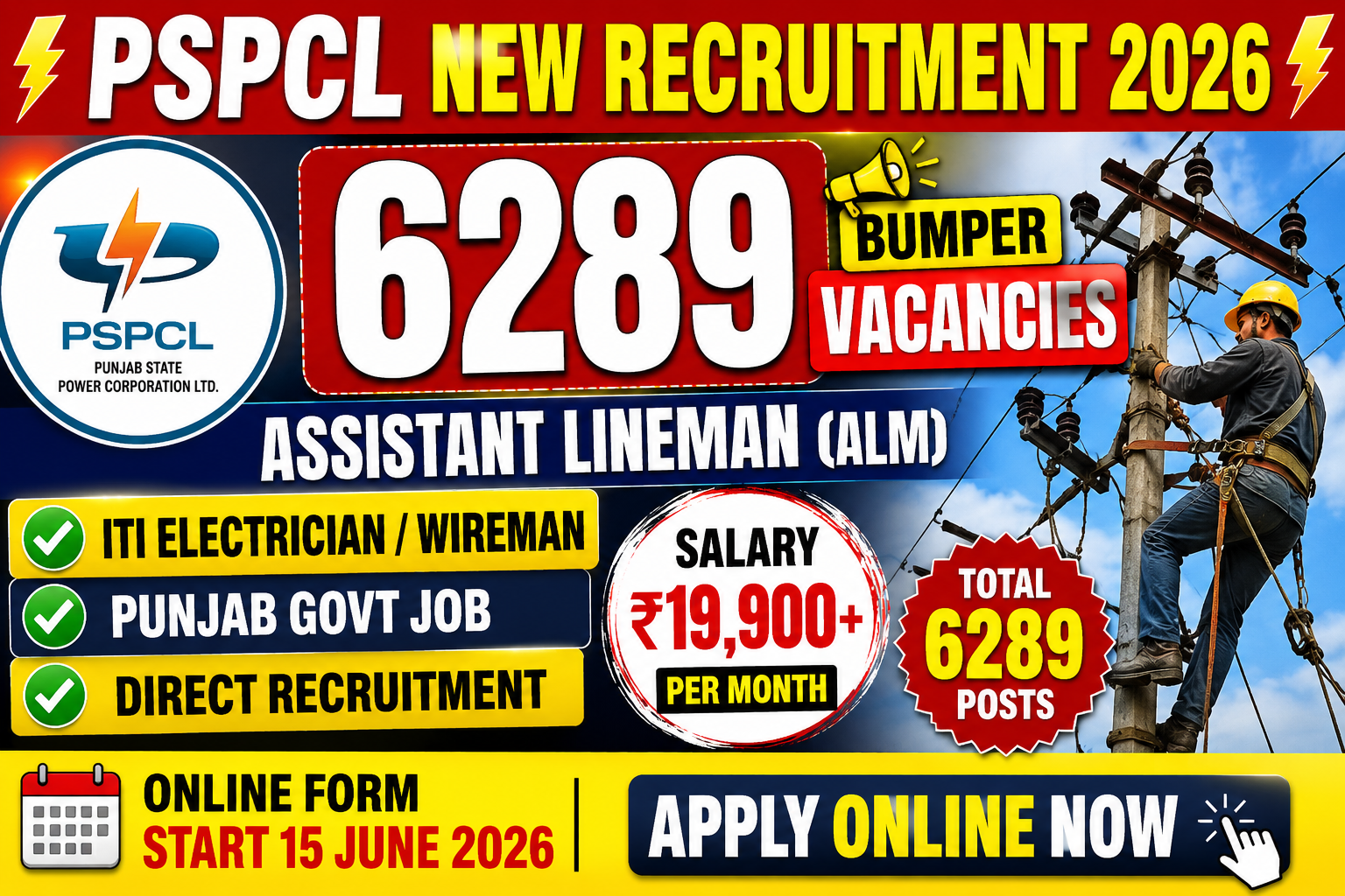 PSPCL Assistant Lineman (NAC) Recruitment 2026