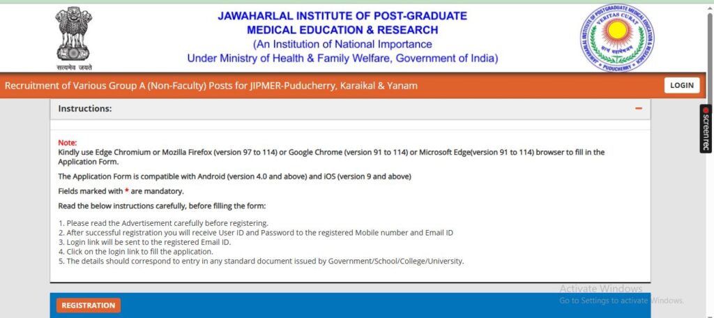 JIPMER Group A Non-Faculty Recruitment 2026