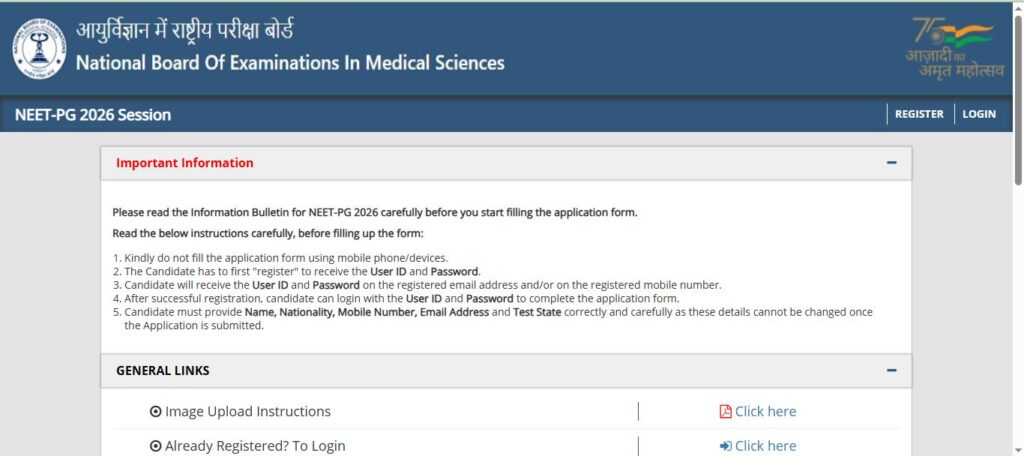NEET PG Online Form 2026 