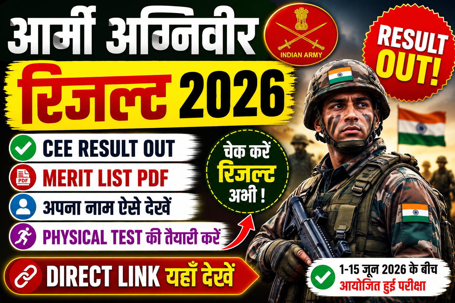 Indian Army Agniveer CEE Result 2026