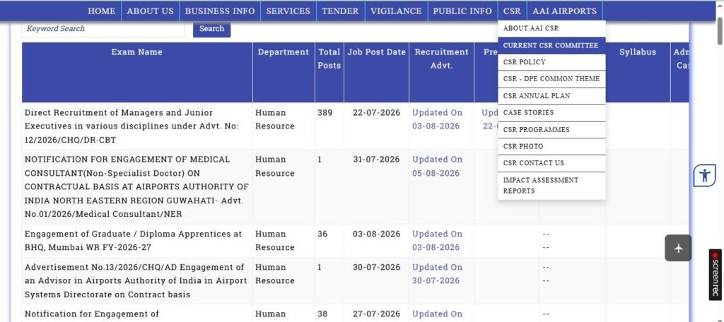 AAI Junior Executive & Manager Examination 2026