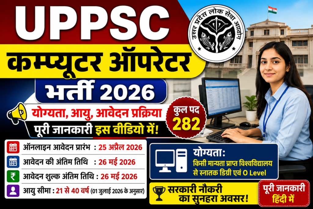 UPPSC Computer Operator Various Post Recruitment 2026
