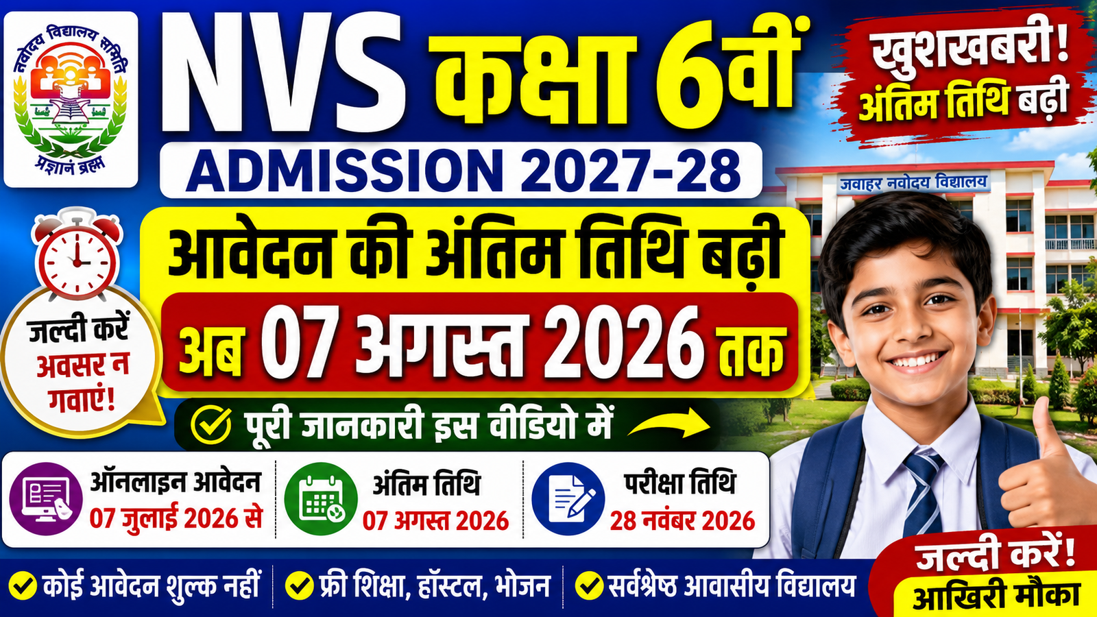 NVS Class 6 Admission 2027