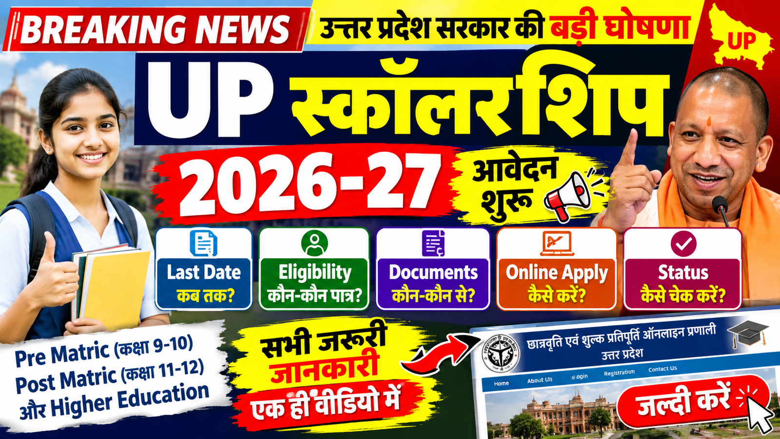 UP Scholarship 2026-27